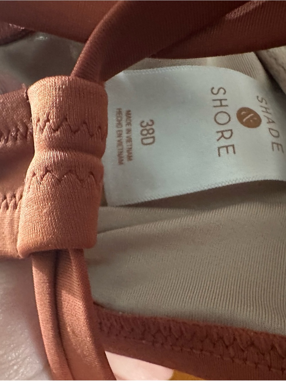 Shade & Shore Rust Bikini Top with Gathered Detail - Picture 4 of 6